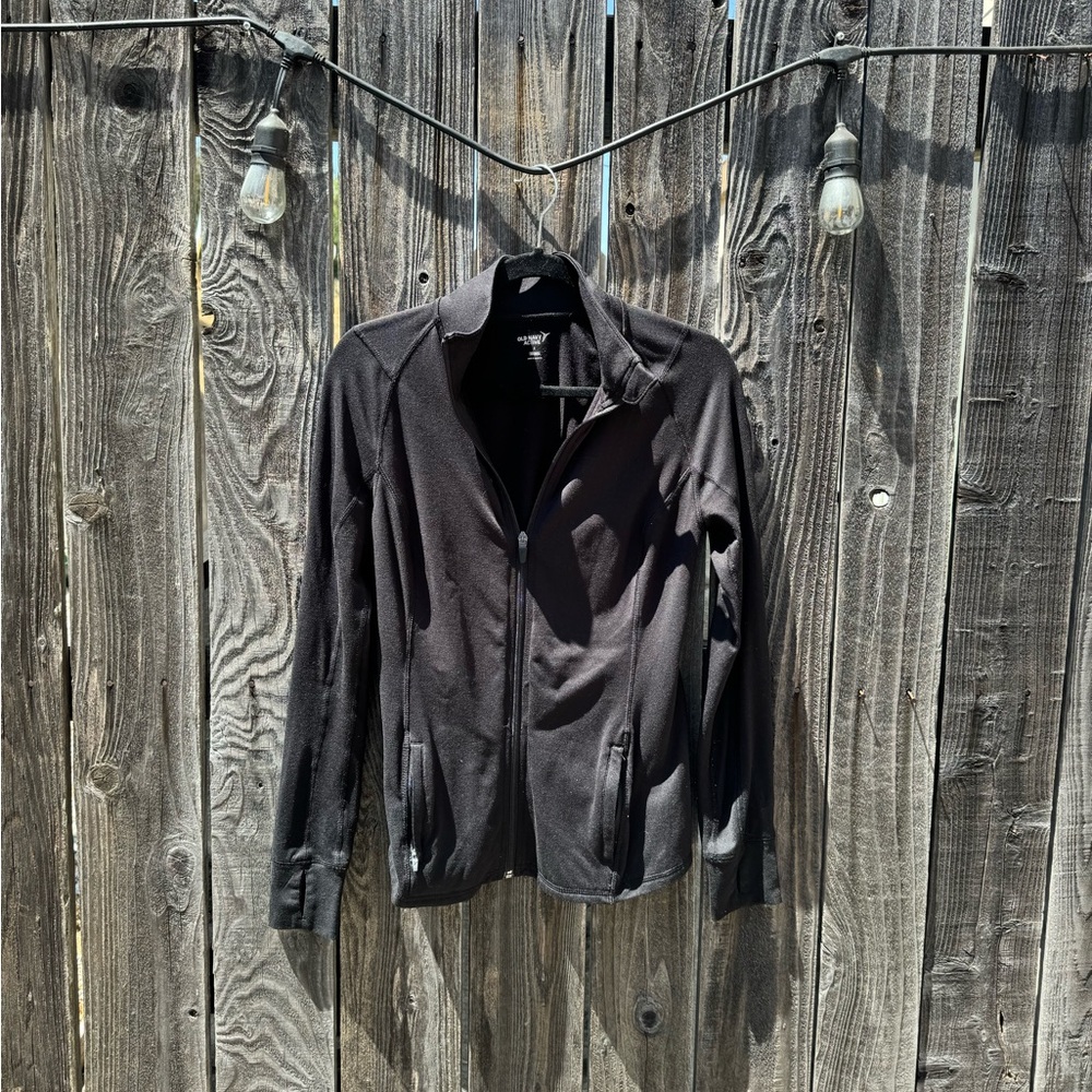 Old Navy Activewear Black Full Zip Lightweight Jacket size small